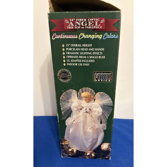Angel Fiber Optic Tree Top Table Piece Porcelain Color Changing 14” Christmas - Picture 2 of 15